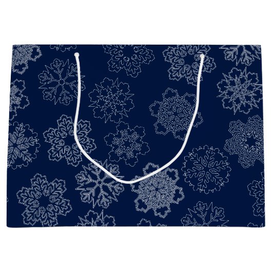 Schneeflocke Große Geschenktüte (Vorderseite)