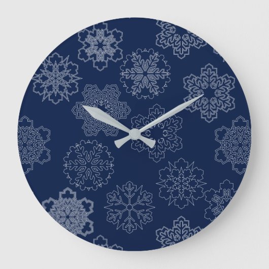 Schneeflocke Große Wanduhr (Vorderseite)