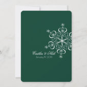 Schneeflocke Grüne Hochzeit Einladung (Rückseite)