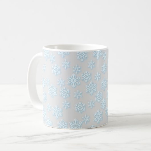 Schneeflocke hellgrau kaffeetasse (Vorderseite Links)