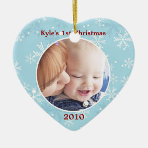 Schneeflocke-Herz-Verzierungs-Foto-Schablone Keramik Ornament