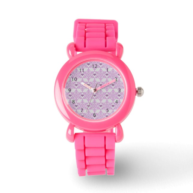 Schneeflocke Herzmuster Armbanduhr (Vorderseite)