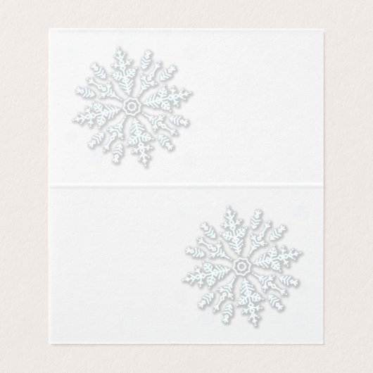Schneeflocke Hochzeit Tischnummer, Platzkarte (Innenseite Aufgefaltet)