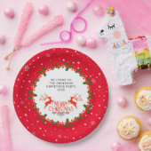 Schneeflocke, Holly Berries und Rentier Custom Pappteller (Party)