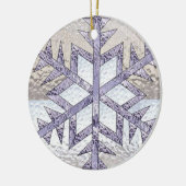 Schneeflocke im Buntglas Keramikornament (Links)