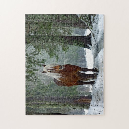 Schneeflocke im Pferdewald Puzzle (Vertikal)