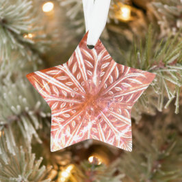 Schneeflocke im roten Hintergrund Ornament