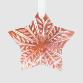 Schneeflocke im roten Hintergrund Ornament (Vorderseite)