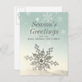 Schneeflocke im Schnee Postkarte (Vorne/Hinten)