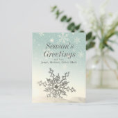 Schneeflocke im Schnee Postkarte (Stehend Vorderseite)