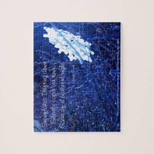 Schneeflocke in Blau 7 Haiku Puzzle (Vertikal)