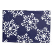 Schneeflocke in dunkelblau kissenbezug (Rückseite-Links)