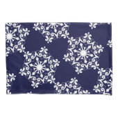 Schneeflocke in dunkelblau kissenbezug (Vorderseite-Links)