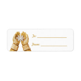 Schneeflocke in Honig Gold Handschuhe Weihnachten