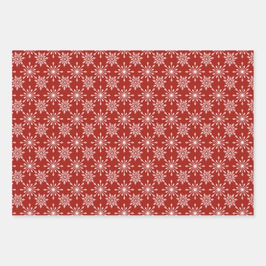 Schneeflocke in Rot Geschenkpapier Set (Vorderseite 2)
