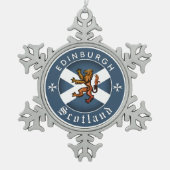 Schneeflocke in Schottland, Edinburgh, Schottische Schneeflocken Zinn-Ornament (Vorderseite)