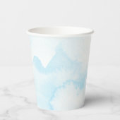 Schneeflocke ist auf dem Weg Babydusche Pappbecher (Rückseite)