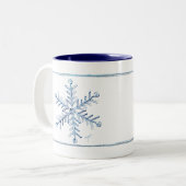 Schneeflocke-Kaffee-Tasse Zweifarbige Tasse (Vorderseite Links)