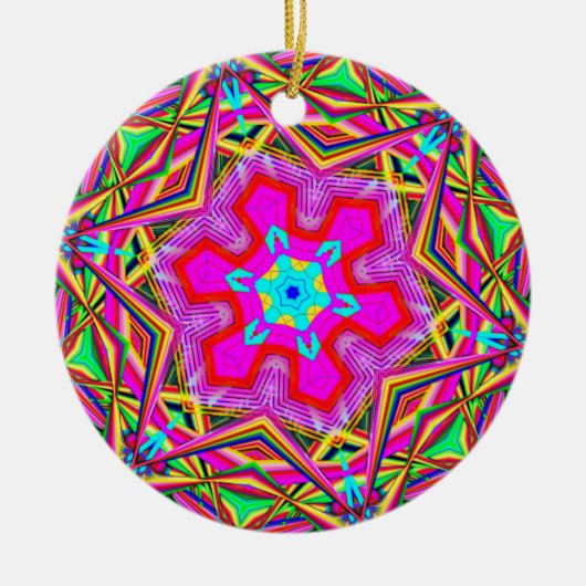 Schneeflocke-Kaleidoskop Keramik Ornament (Vorne)