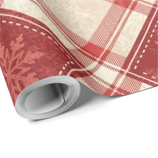 Schneeflocke Kariert Geschenkpapier (Rolleneckpunkt)