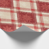 Schneeflocke Kariert Geschenkpapier (Ecke)