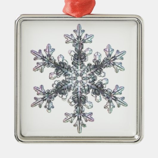 Schneeflocke, Kristall Ornament Aus Metall (Vorne)