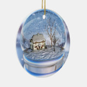 Schneeflocke-Kugel-Verzierung Keramik Ornament (Rechts)