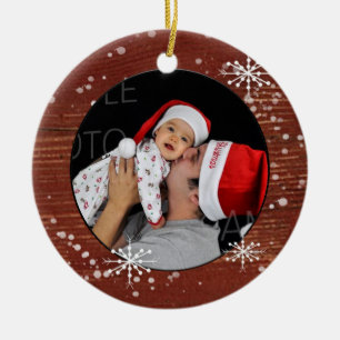 Schneeflocke-kundenspezifische Foto-Verzierung Keramikornament