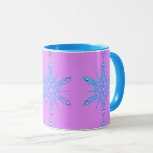 Schneeflocke lila blau Mitte des Jahrhunderts Vint Tasse