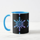 Schneeflocke lila blauer Diamant Mitte des Jahrhun Tasse (Links)