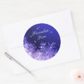 Schneeflocke lila funkeln Aufkleber (Umschlag)