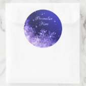 Schneeflocke lila funkeln Aufkleber (Tasche)