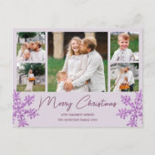 Schneeflocke Lila Glam 5 Foto Weihnachten (Vorderseite)