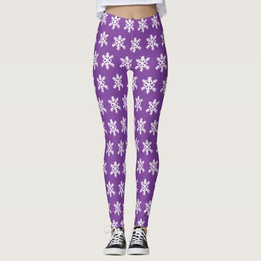 Schneeflocke Lila Leggings (Vorderseite)