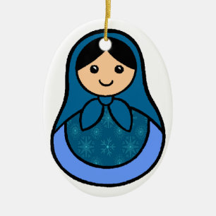 Schneeflocke Matryoshka Verzierung Keramikornament