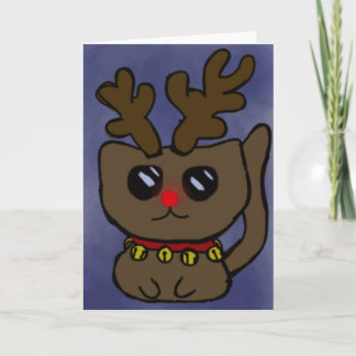 Schneeflocke-Miezekatze-Karte Feiertagskarte