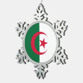 Schneeflocke mit algerischer Flagge Schneeflocken Zinn-Ornament (Rechts)