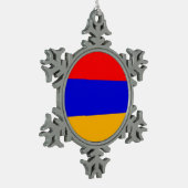 Schneeflocke mit armenischer Flagge Schneeflocken Zinn-Ornament (Links)