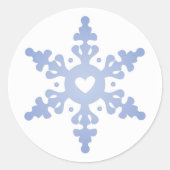 Schneeflocke mit Aufkleber im Zentrum (Vorderseite)