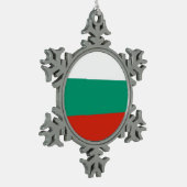 Schneeflocke mit bulgarischer Flagge Schneeflocken Zinn-Ornament (Links)