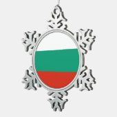 Schneeflocke mit bulgarischer Flagge Schneeflocken Zinn-Ornament (Rechts)