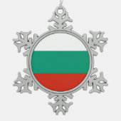 Schneeflocke mit bulgarischer Flagge Schneeflocken Zinn-Ornament (Vorderseite)
