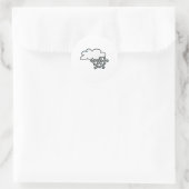 Schneeflocke mit Cloud Runder Aufkleber (Tasche)
