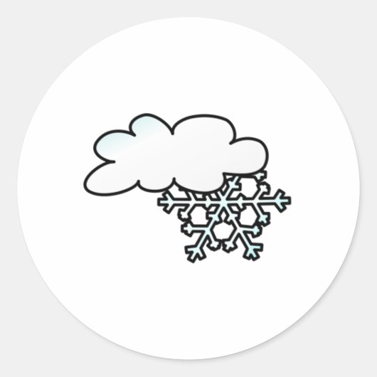 Schneeflocke mit Cloud Runder Aufkleber (Vorderseite)
