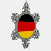 Schneeflocke mit deutscher Flagge Schneeflocken Zinn-Ornament (Links)