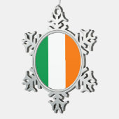 Schneeflocke mit irischer Flagge Schneeflocken Zinn-Ornament (Rechts)