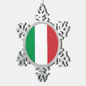 Schneeflocke mit italienischer Flagge Schneeflocken Zinn-Ornament (Rechts)