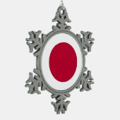 Schneeflocke mit japanischer Flagge Schneeflocken Zinn-Ornament (Links)