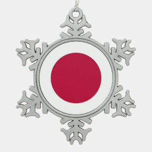Schneeflocke mit japanischer Flagge Schneeflocken Zinn-Ornament