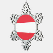 Schneeflocke mit österreichischer Flagge Schneeflocken Zinn-Ornament (Rechts)